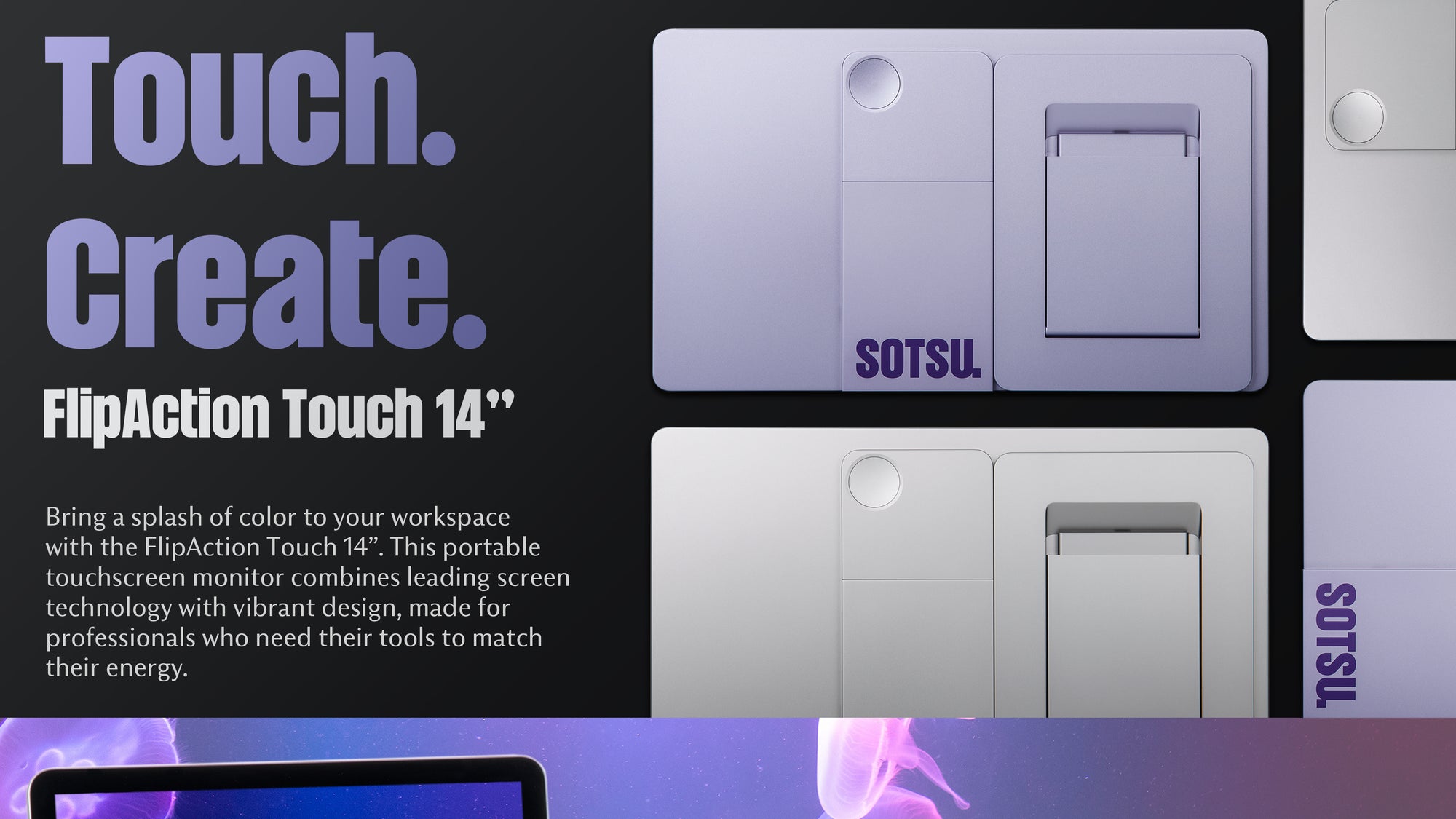 SOTSU FlipAction Touch 14 Portable Monitor 15 FlipAction Touch 14 Web 4096x2304px 01